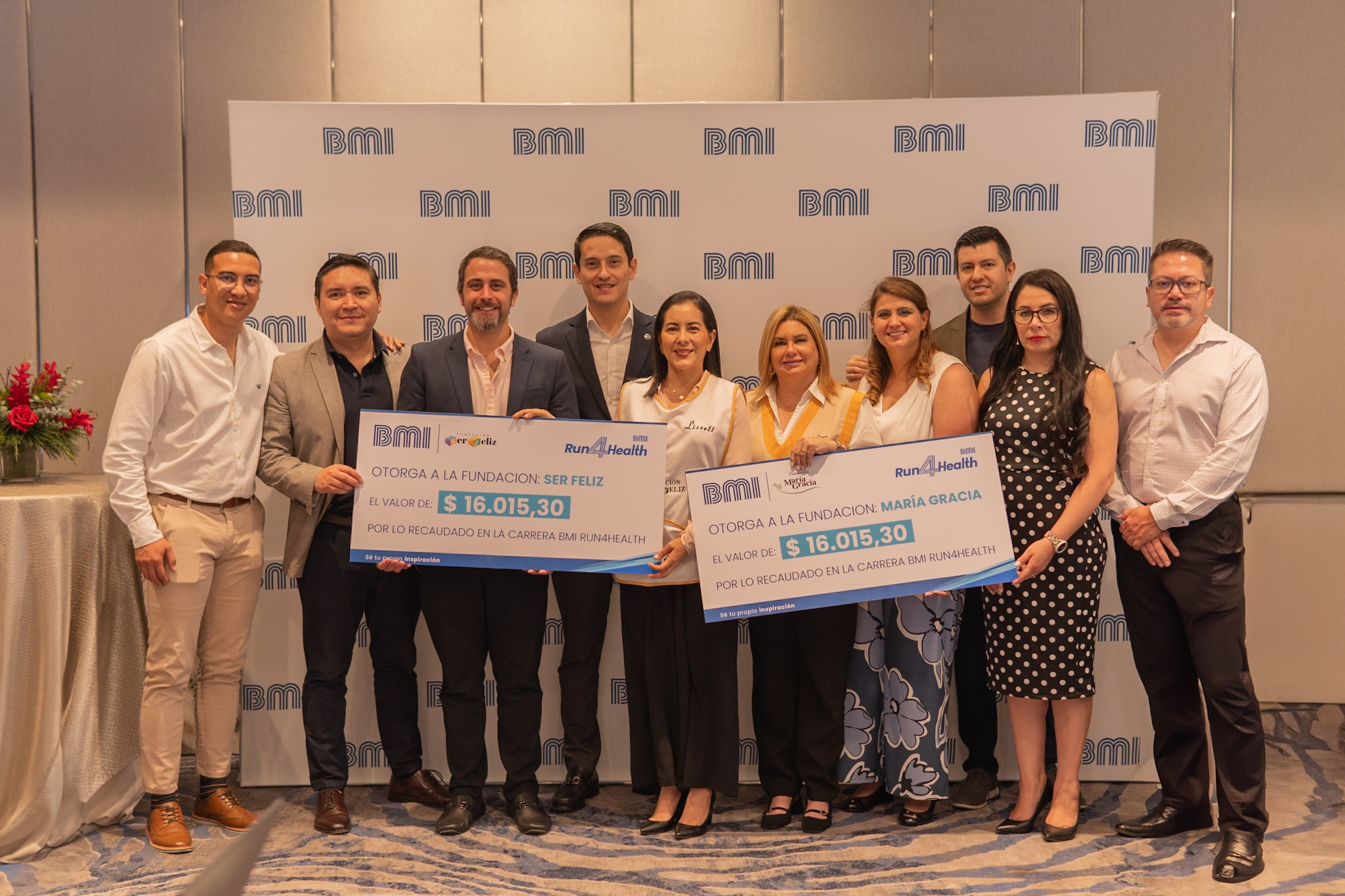 BMI Run4Health entregó $16.015,30 a cada una de las Fundaciones: Hermano Miguel, María Gracia y Ser Feliz